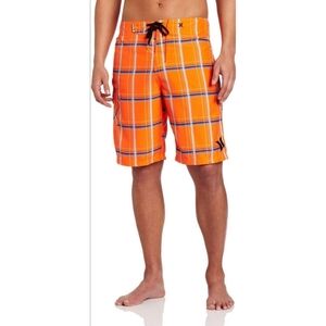 Hurley Orange and Blue Board Shorts Relaxed Fit